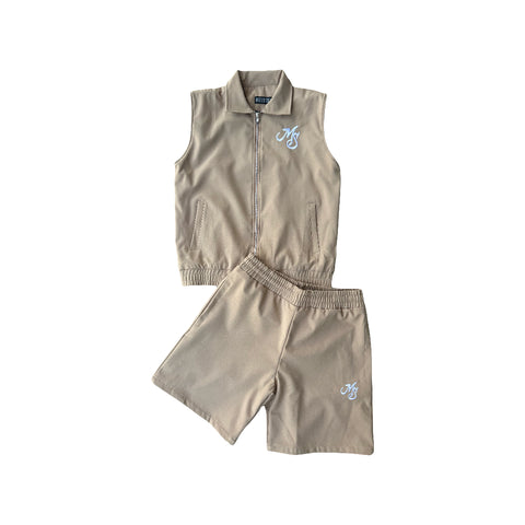 MS KHAKI VEST SET