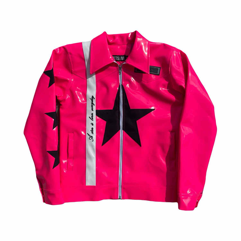 MS PATENT LEATHER JACKET (PINK)